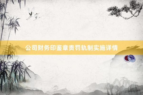 公司财务印鉴章责罚轨制实施详情